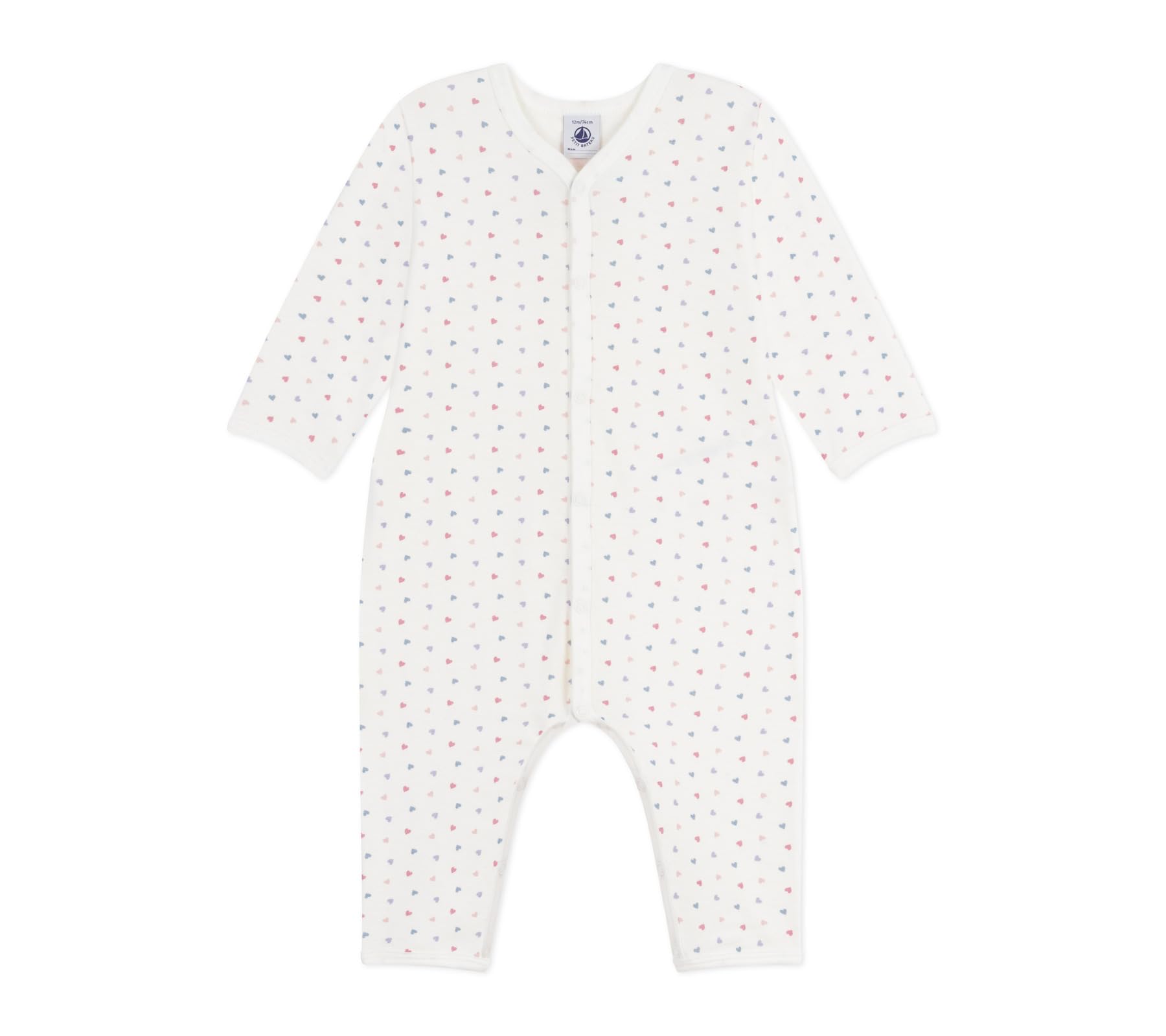 

Petit Bateau Footless Romper 60cm A0E83, Off-White/Light Blue, 3-Months,