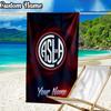 Custom Name Atlético San Lorenzo de Almagro Beach Towel - Soft, Ultra-Absorbent Microfiber, Lightweight, Perfect for Beach, Parties, Travel, Camping