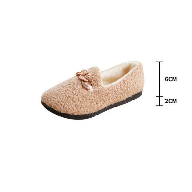 Women Autumn and Winter Soft Sole Comfortable Doudou Shoes Low Top Round Head Female Wool Shoes Versatile Cotton Shoes