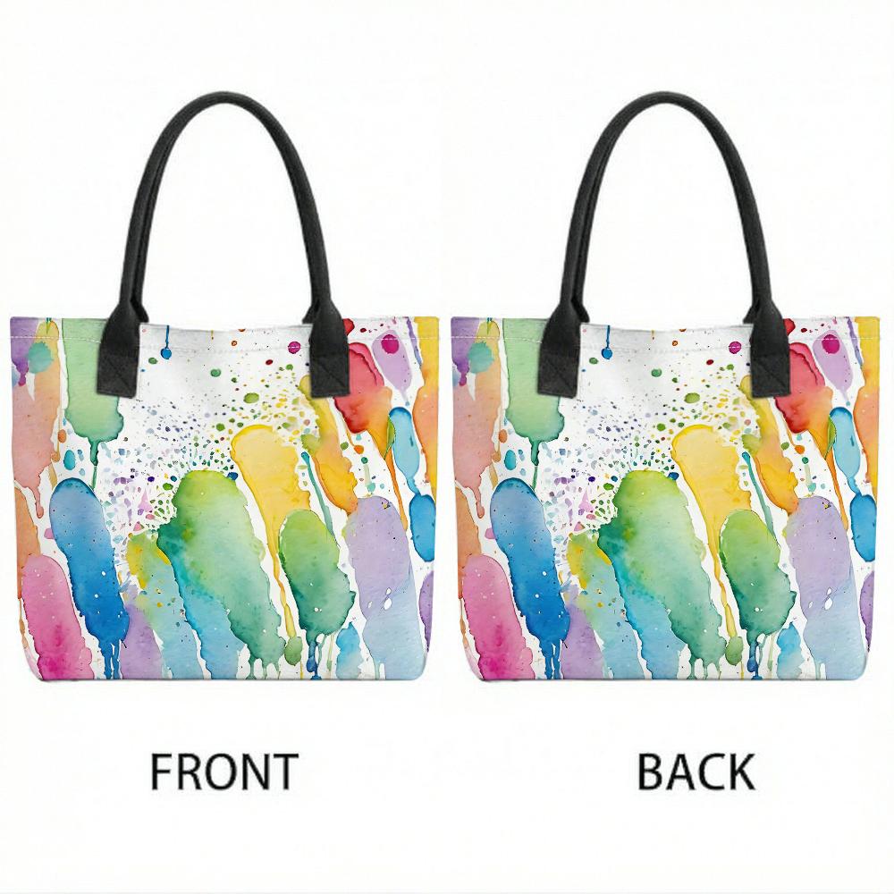 Watercolor Graffiti Large Tote Bag Casual Lightweight Handbag for Daily Shopping Travel