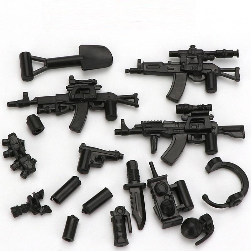 Stadt Militär Waffenpaket Waffen Spezialeinheit Soldat MOC SWAT Mini Actionfiguren Armee Polizei Teile Baustein Steine Spielzeug