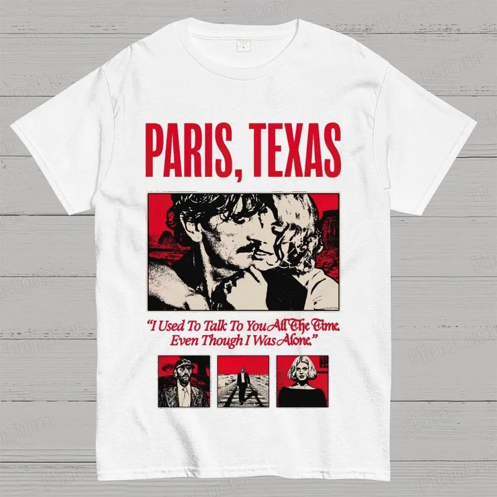 Klasyczny horror z lat 90. Paris Texas Graficzny Nadruk Koszulka Vintage Spierana Bawełna Męska Damska Letnia Streetwear Oversize Nowe Koszulki