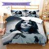 Billie Eilish Custom Name Pattern Bedding,Quilt Set Quilt Cover Pillowcase Home Birthday Gift(1 * Duvet Cover + 2 * Pillowcase, Without Core)
