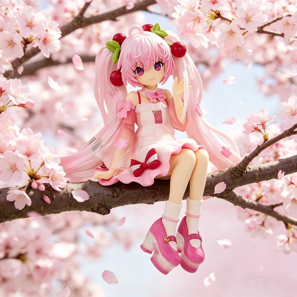 Hatsune Miku Sakura Miku Anime Action Figures Model Collection Toy Hatsune Miku Cute Handmade PVC Model Kawaii Gift