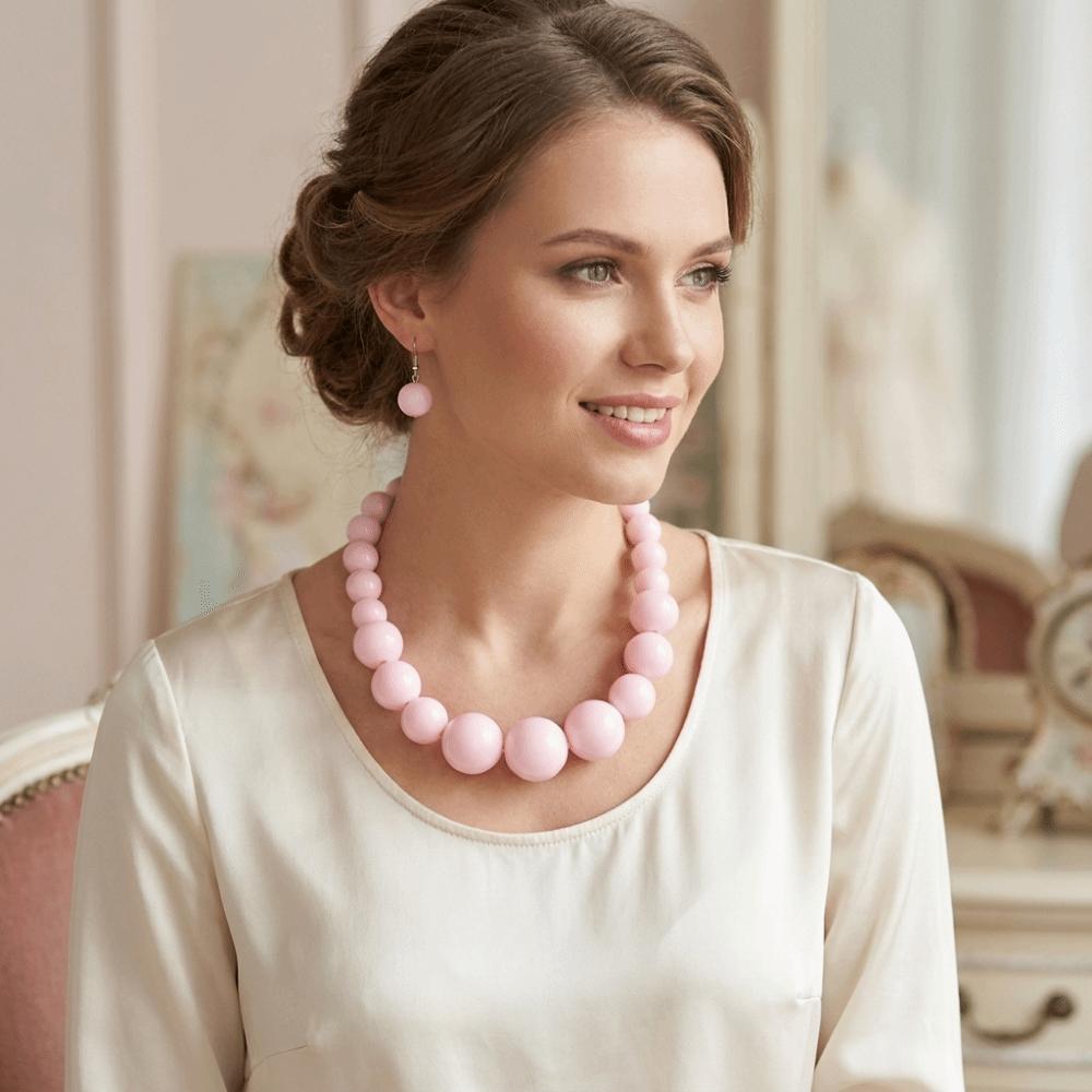 3 pcs/set Exaggerated Jewelry Set Gradient Size Drop Earrings Necklace Earrings Set  Women