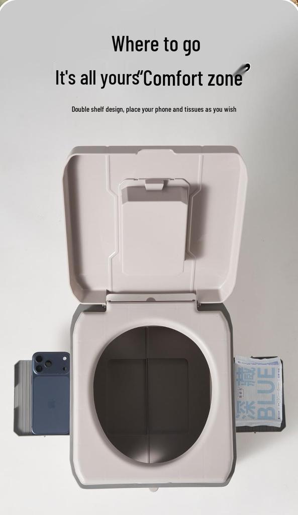 Portable Folding Odor-Proof Camping Toilet Stool for Adults