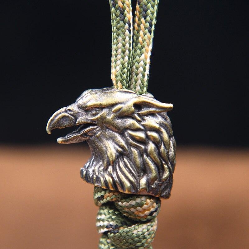 Griffin Eagle Head Lion Body Brass Knife Beads Lanyard Pendants Paracord Charms Eagle Beak EDC Outdoor DIY Accessories Jewelry