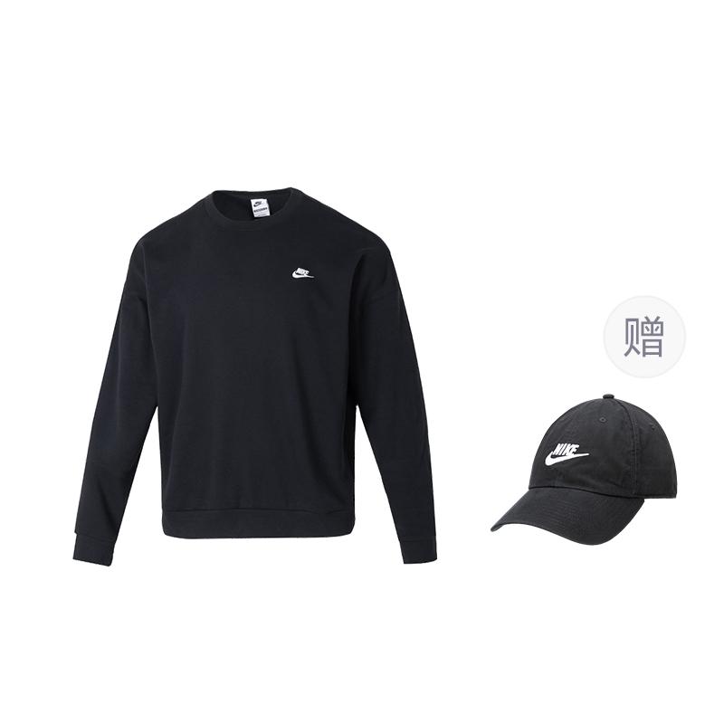Men's Sweatshirt Nike Sports Life Collection NK CLUB FT OVERSIZED CREW Sweatshirt Men's Black