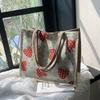 Street Style Linen Tote Bag With Magnetic Closure For Casual Daily Use