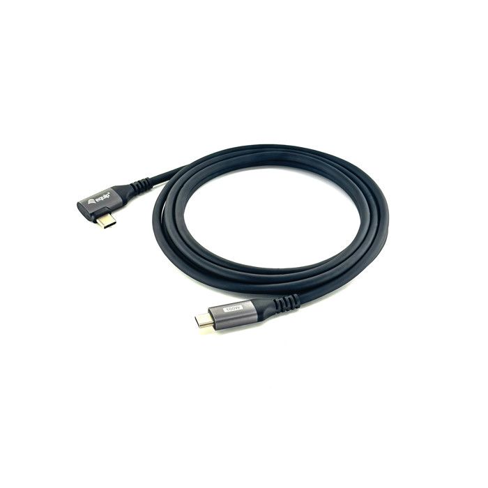 Equip Cavo USB 2.0 Type-C a Type-C 90° PD 100W 3m Nero per Ricarica e Dati
