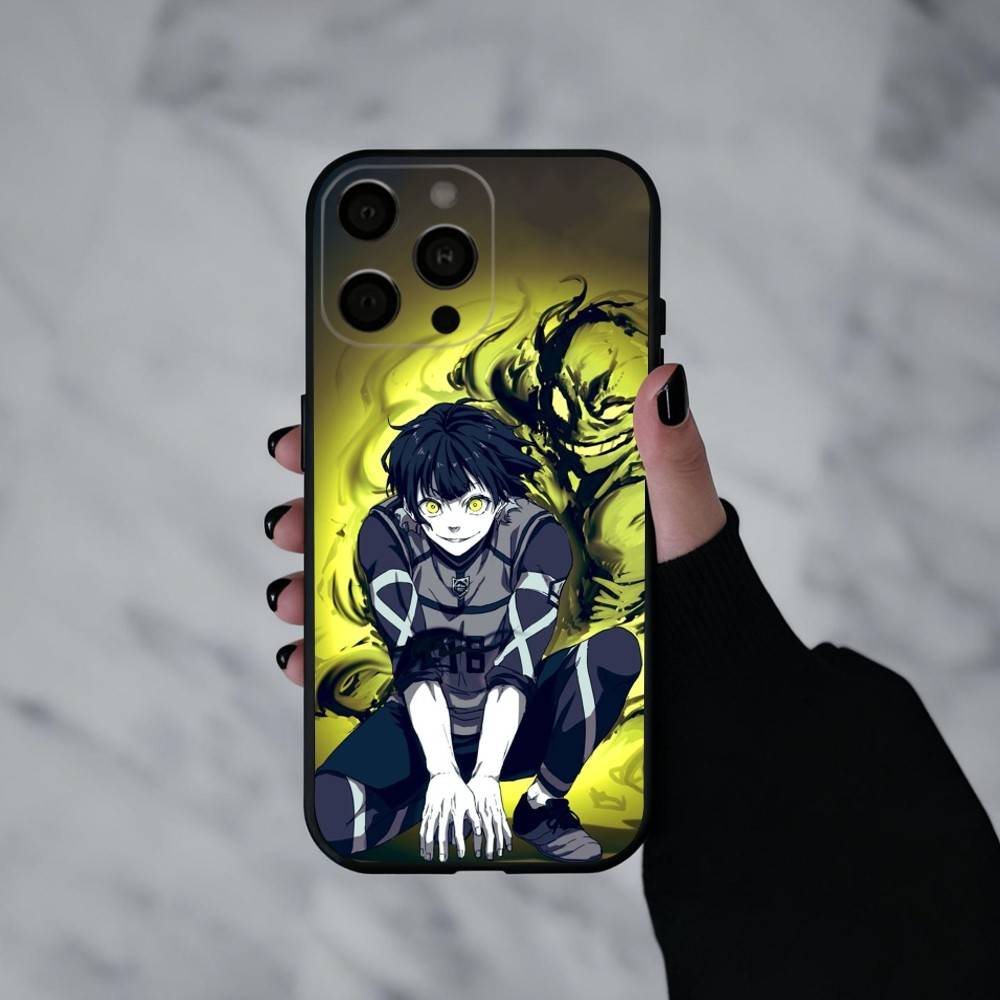 Manga B-Blue L-Lock-K Handyhülle Für iPhone 17pro, 16,15,14,13,12,11 X XR Plus,Andere Weiche Schwarze Hülle