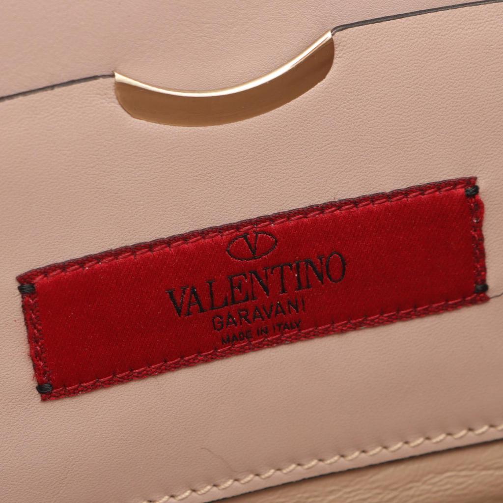 Used Valentino Leopard Shoulder Bag leather leather Brown Beige Pink Used Women