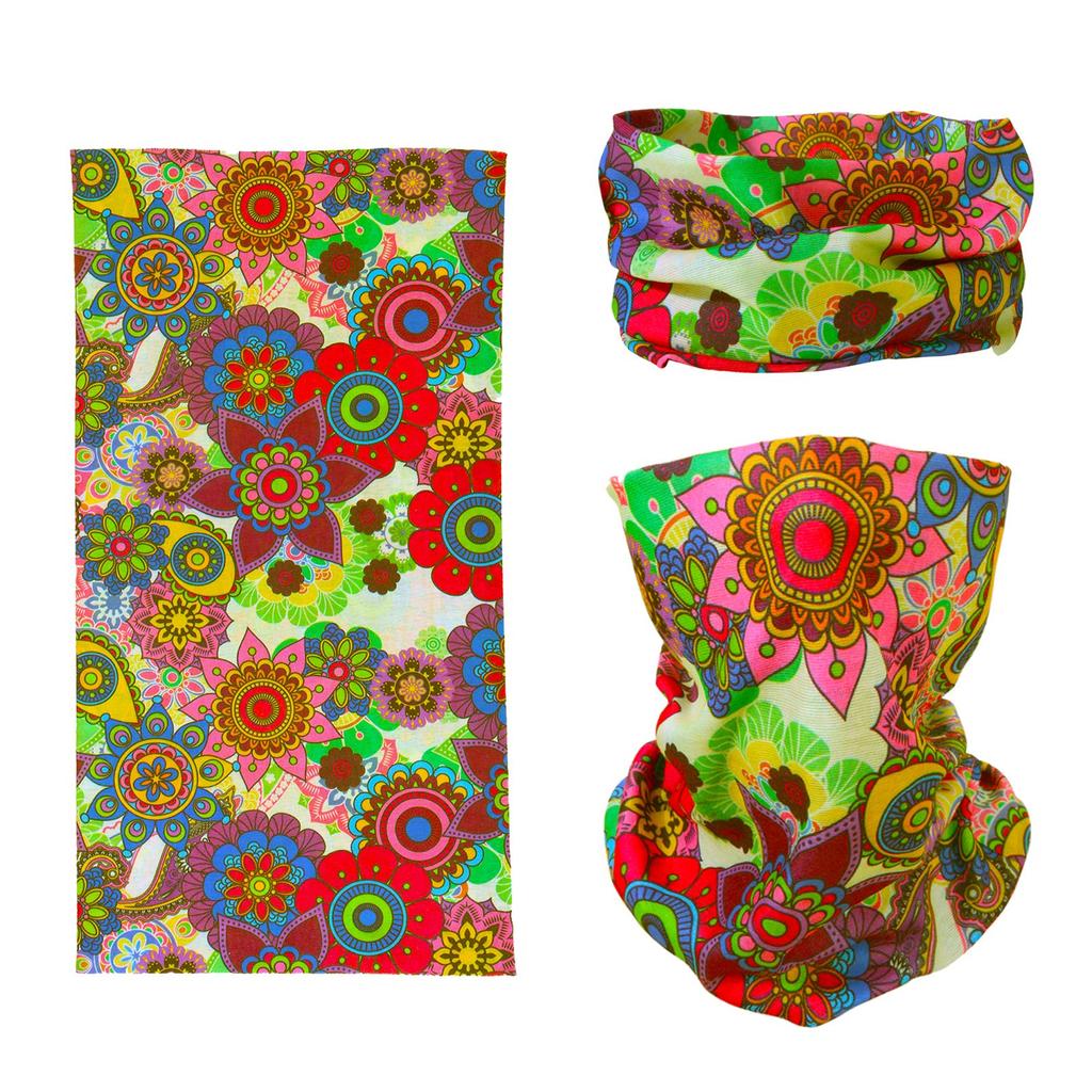 4 Headband Bandana Balaclava Half Face Mask Shield Head Hair Scarf Neck Gaiter Hat Multipurpose for Women and and Bohemian and [SMEHCF] Men.