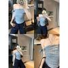 Short-sleeved T-shirt Women's Summer New One-word Collar Machine Off-the-shoulder Polka Dot Design Bow Strap Top