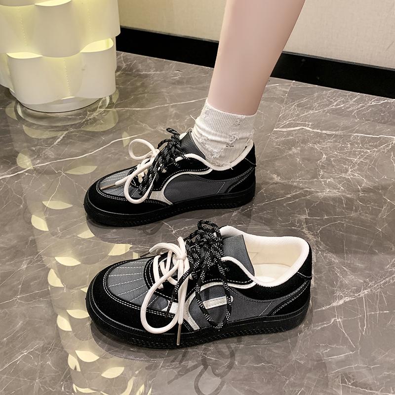 

2024 Горячая Распродажа Сочетание Цветов Круглый Носок Перекрестный Ремешок Женские Спортивные Туфли Плоский Каблук Мелкий Вырез Уличная Обувь Zapatos Mujer 40 черный серый