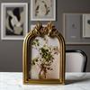 Antique Ornate Photo Frame with Florals Relief Retro Picture Frame Wall and Tabletop Display for Home Decors Art Gallery