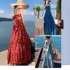 French Retro Backless Floral Suspender Dress for Women's Summer Waist and Thin Seaside Vacation Temperament Beautiful Long Dress