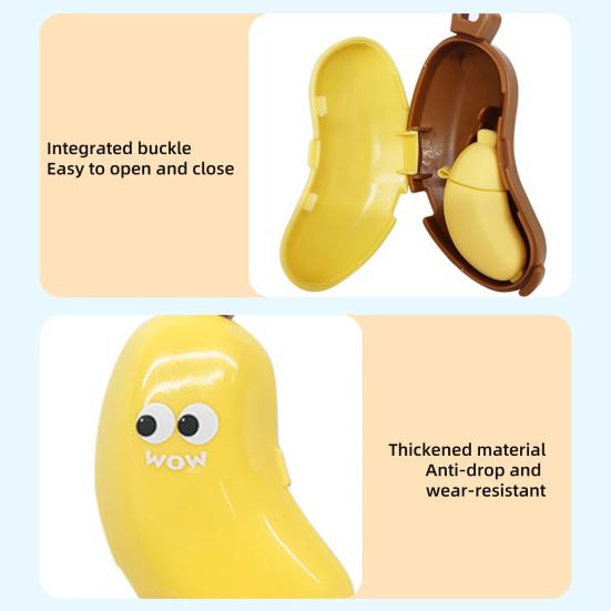 1/2Pcs Banana Toothbrush Cover with Toothpaste Dispenser Dust-Proof Compact Design Portable
