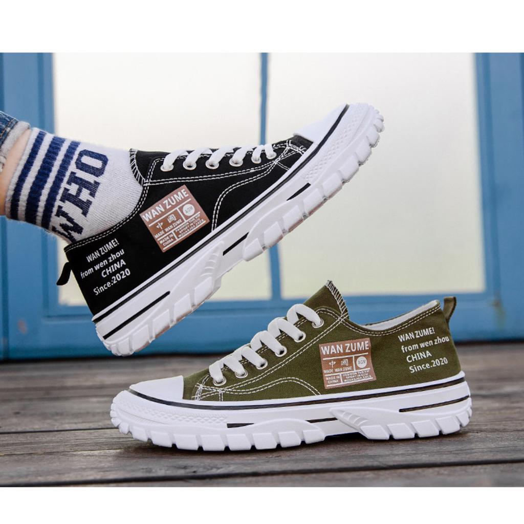 Herrenschuhe Low-Top Canvas Schuhe Herren Hong Kong Stil Atmungsaktive Schuhe Mode Casual Board Schuhe Koreanische Trendschuhe