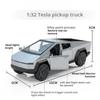 1:32 Tesla Pickup Truck Alloy Model Children's Car Toy Pull-Back Sound Light Two-Door Car Die Casting Toy Festival Gift