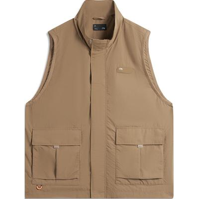 Li Ning Sports Lifestyle Series Sleeveless Loose Stand Collar Vest Men Vests Cocoa-Brown AMDU021-4