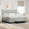 VidaXL Spring Bed with Mattress and Bench Light Grey 200x200 Cm Velvet 3344468