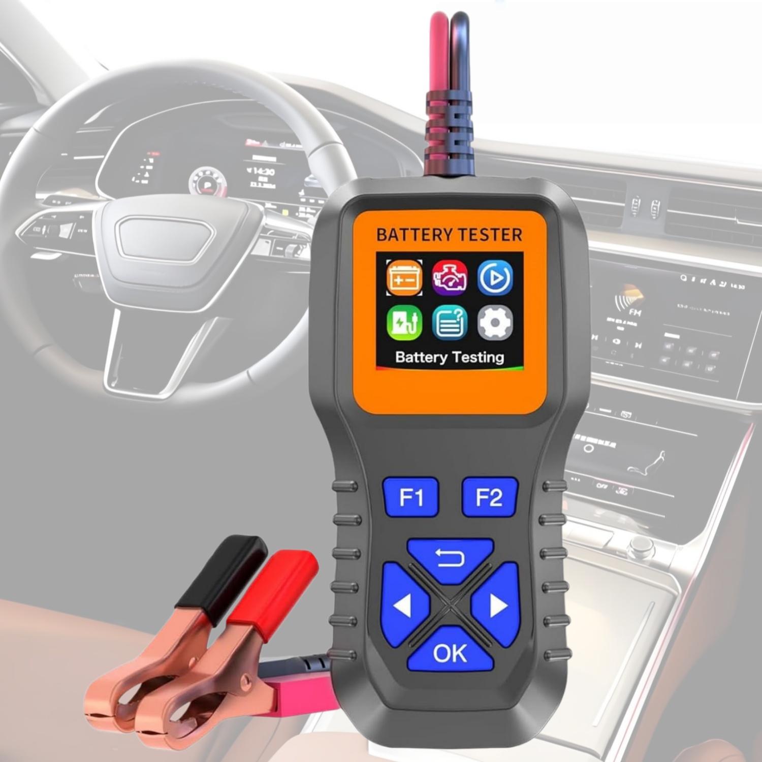 Automotive Battery Tester - 12V/24V Battery Load Tester for Multiple Vehicles, High Precisions Car Battery Diagnostic Analyzers