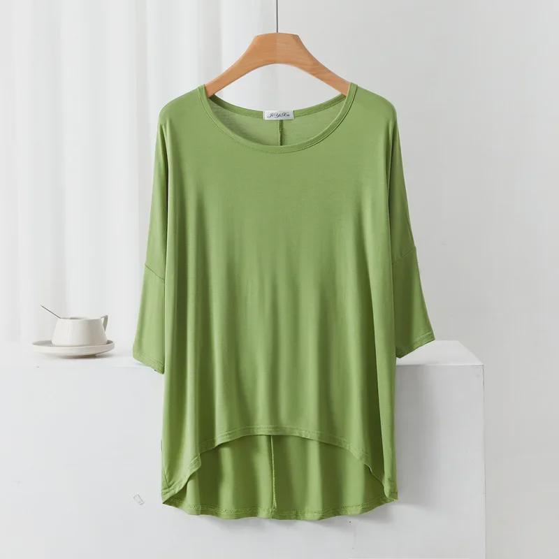Women's Summer Modal Batwing Sleeve Top - Slimming, Loose, and Stylish.