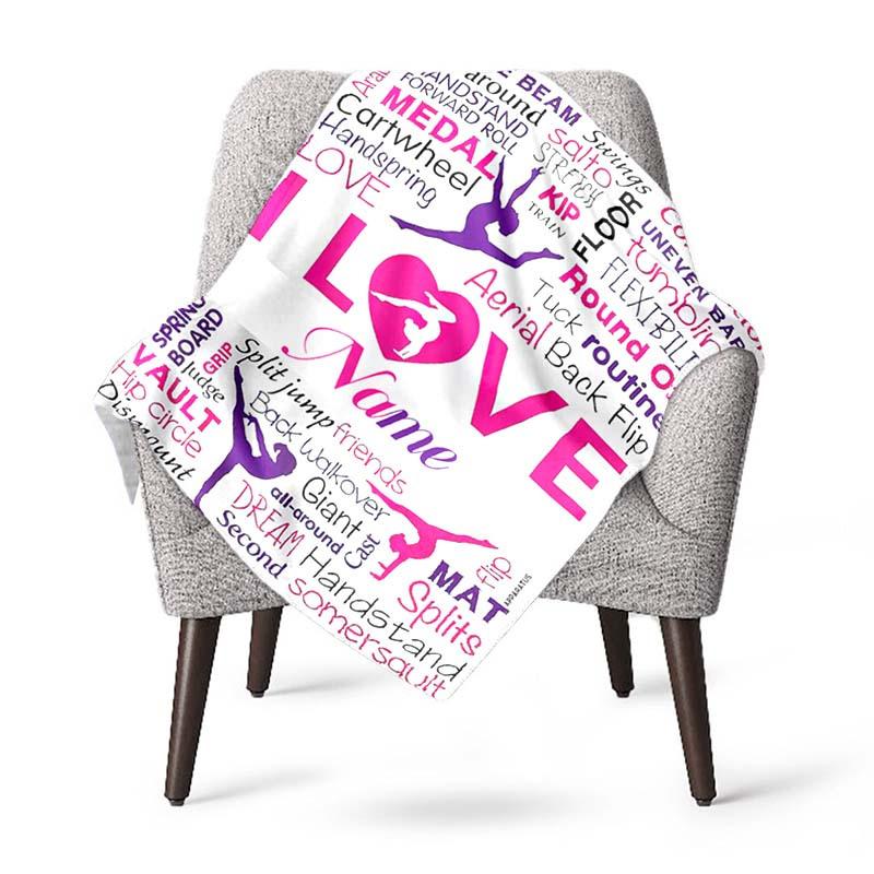 Love Dancing Customize Your Name Blanket Used For Chair Office Sofa Bed Camping Soft And Warm Giving Friends And Relatives Birthday Graduation Gift