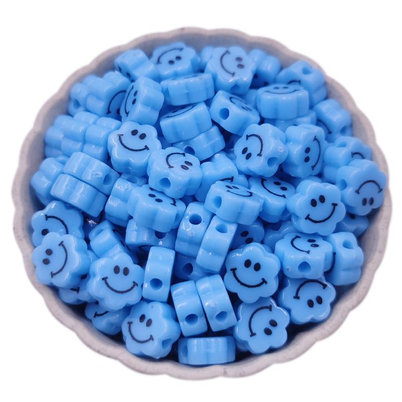 Loose Beads Jewelry Making DIY For Acrylic Flower Smiling Necklace Bracelet Pendant Charms 10Pcs 9mm Wholesale beads
