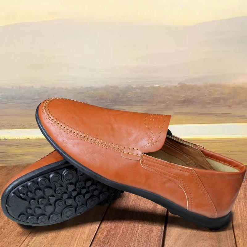 Fashion Men's Trendy Slip On Solid Colour Penny Loafer Shoes Comfy Non Slip Loafer Shoes