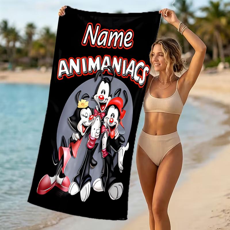 Customizable personalized beach towels Animaniacs themed designs.Suitable for the beach, yoga, sports;ideal as beach accessories