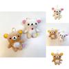 Adorable Relaxed Bear Plush Toy Keychain Soft Short Plush Cartoon Character Gift