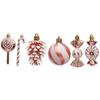Christmas decoration set of 13, including crutches, candies, lollipops, pine cones, painted Christmas balls, Christmas tree ornaments