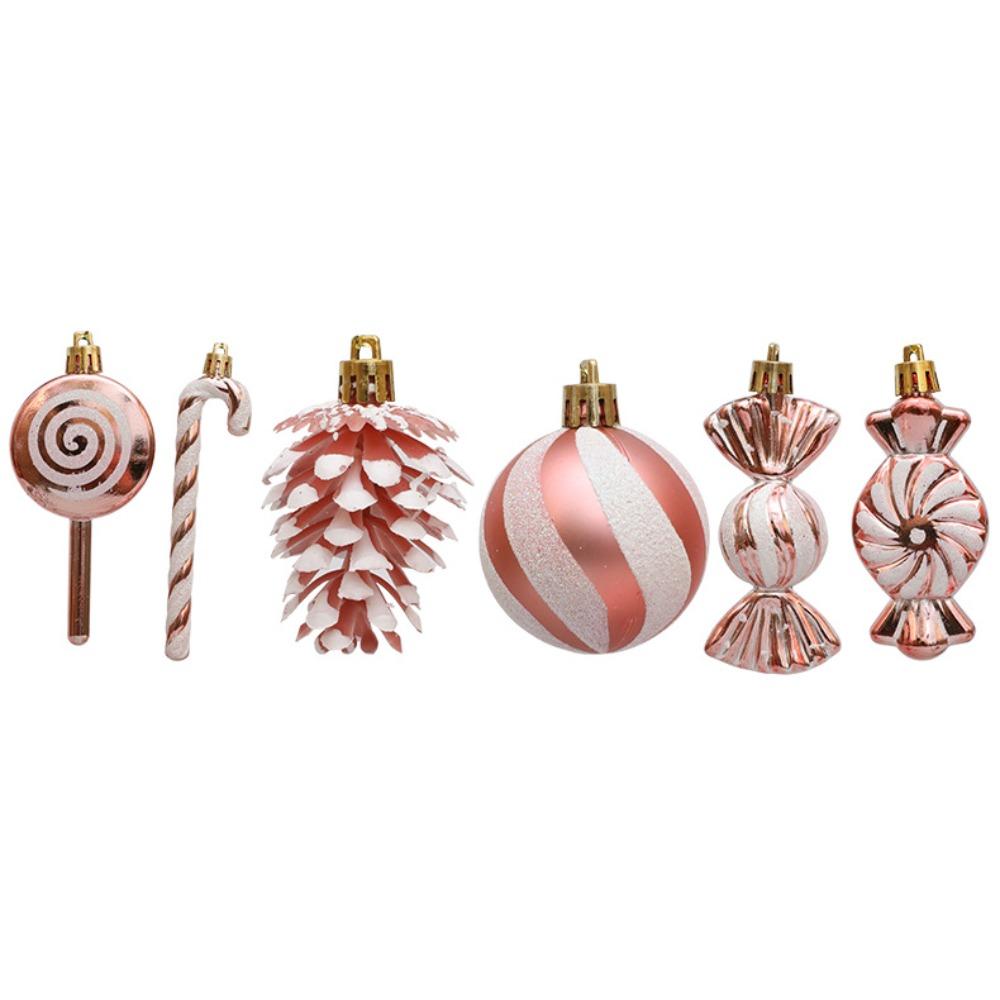 Christmas decoration set of 13, including crutches, candies, lollipops, pine cones, painted Christmas balls, Christmas tree ornaments