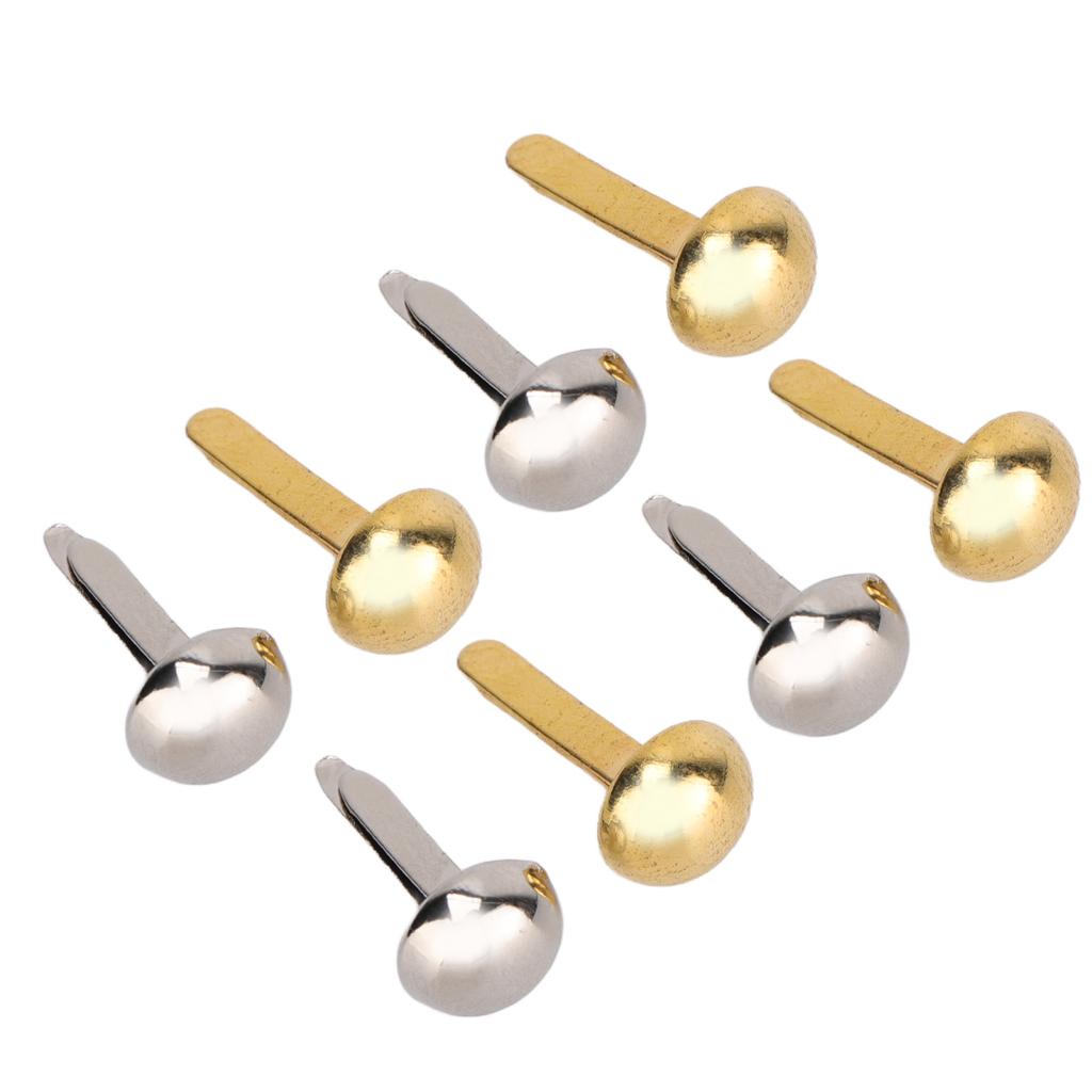 40 Pcs 6mm Mini Brads Gold Silver Electroplating Round Brass Metal Paper Fasteners Brads for DIY Craft Scrapbooking