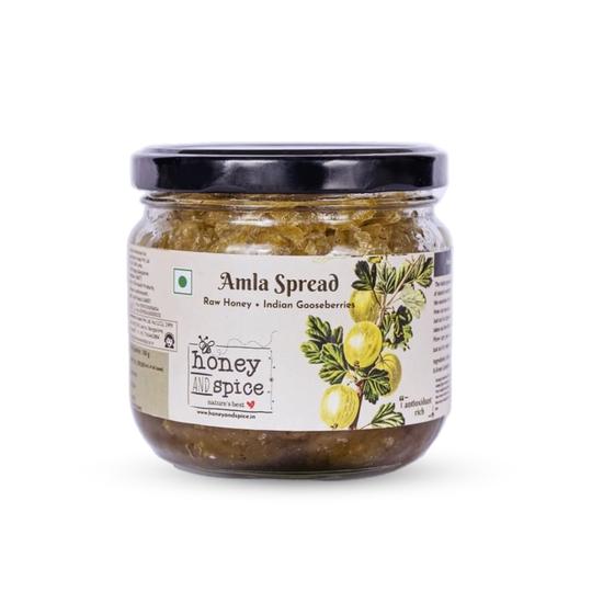 

Honey and Spice Amla Spread (Gooseberry jam) (350g) | Loaded with Vitamin C, Healthy Combination of Gooseberries and Raw Honey | Good for health