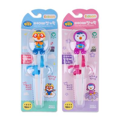 Haeho Edison Baby Chopsticks Pororo + Patty 18 Months or Older, 1 Set, Korean Popular Tableware