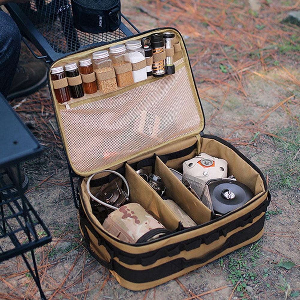 15L Tactical Camping Storage Bag with Handle Camping Cookware Organizer Large Capacity Trunk Organizer for Camping Hiking Travel