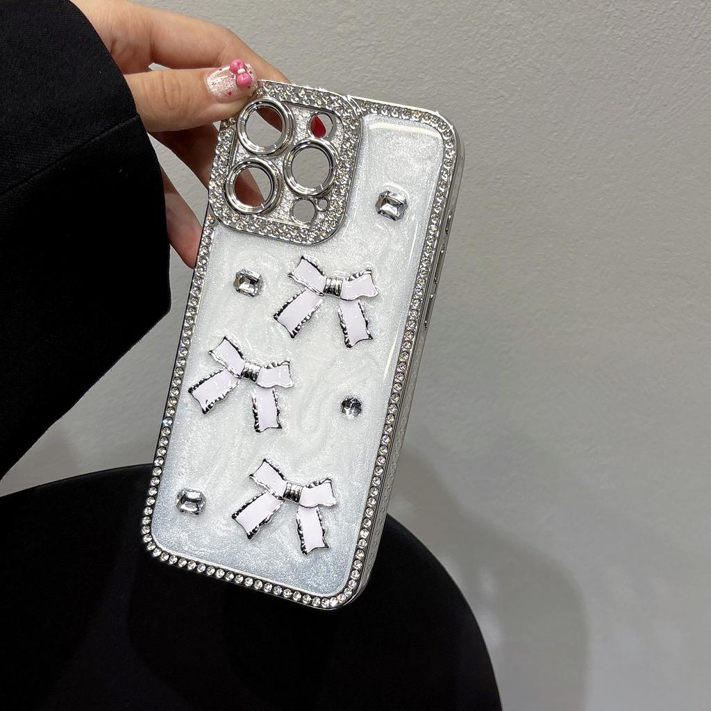ins wind flash diamond bow rhinestone suitable for Apple 11promax mobile phone case iPhone11pro advanced sense 11