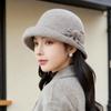 Autumn and winter new wool basin hat femininity elegant and versatile, small face thickened warm woolen bucket hat spot
