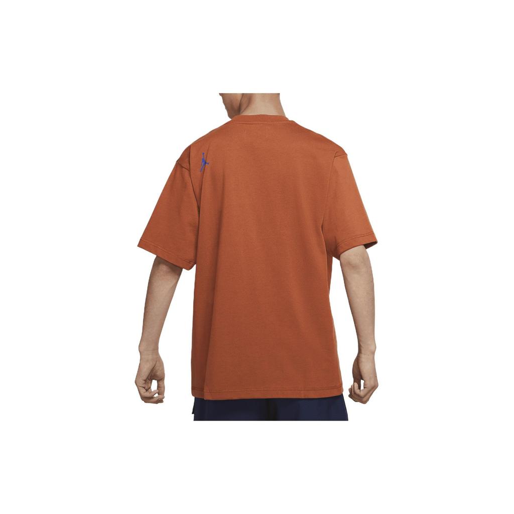 Jordan T Shirts Men's Brown Crew Neck Moderate Straight Fit DM3216-220