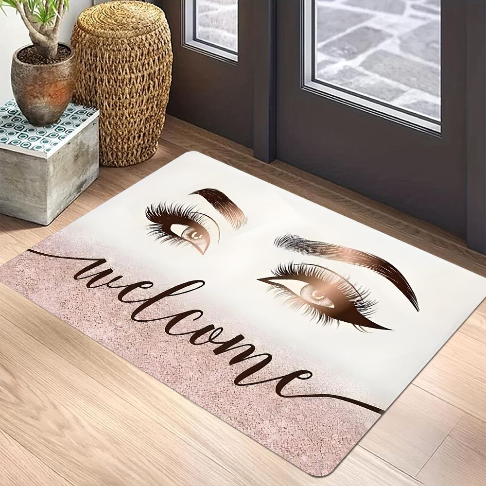 

Eyelashes Print Floor Mat Polyester Home Carpet Non Slip Entryway Rug Living Room Bathroom Bedroom Kitchen Doormat 40x60CM