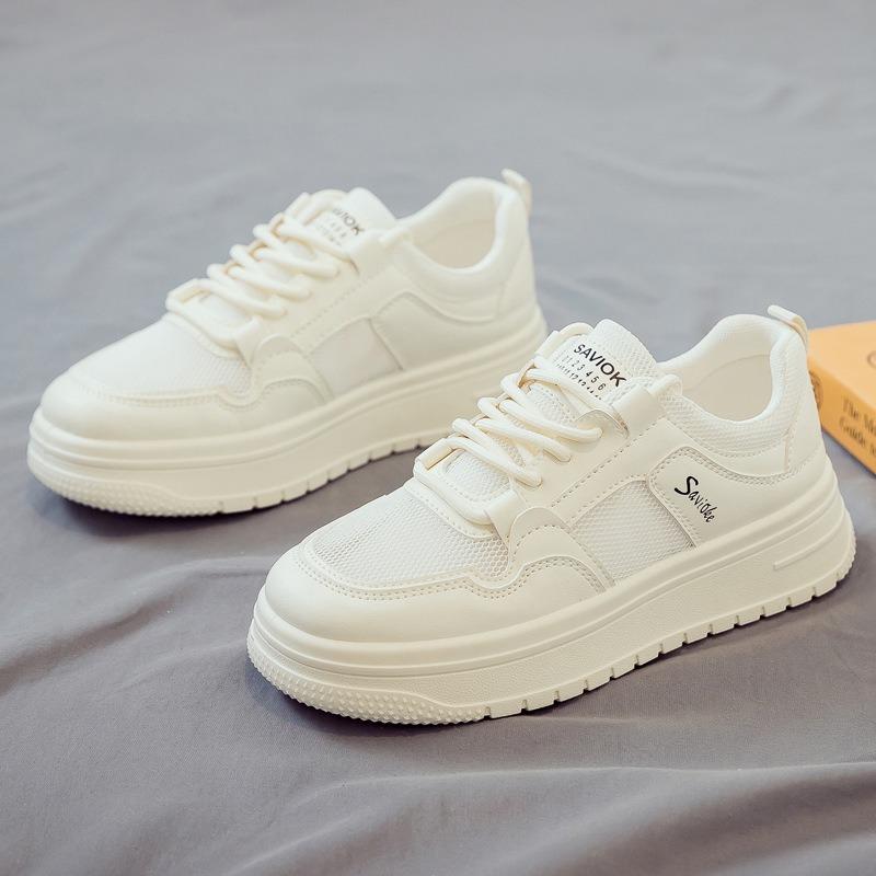 Summer Mesh Breathable and Versatile New Little White Shoes Women's Shoes Thick-soled Heightening Board Shoes Summer Mesh Shoes
