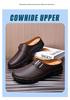Men's Breathable Leather Slip-On Mules: Closed-Toe, Thick-Sole, Non-Slip Casual Shoes