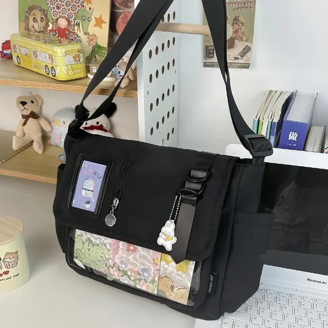 2025 New Japanese Harajuku School Bags for Teenage Girls New Transparent Itabag Crossbody Bag DIY Badges Display Plate Ita Bag