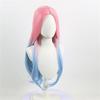 Hochwertige Mizi Cosplay-Perücke, 76 cm lang, gefärbt, Farbverlauf Pink Blau, hitzebeständig, Kunsthaar, simulierte Kopfhaut, Anime-Perücken + Perückenkappe