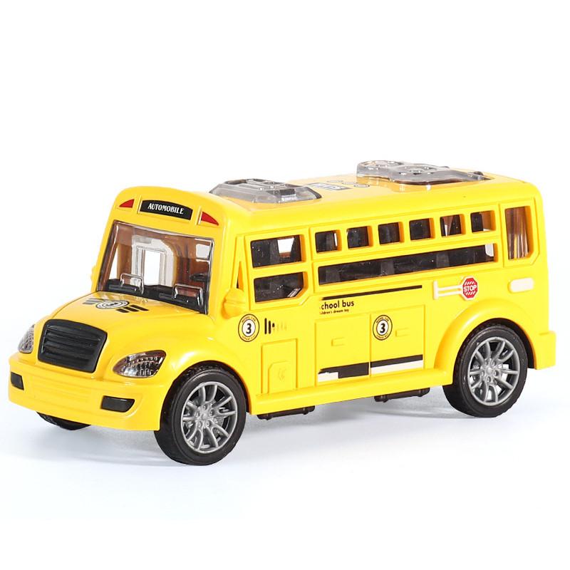 Bus Model School Toy Inertia Pull Back Mini Racing Car Children Educational Gift