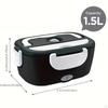 Electric Lunch Box Versatile Portable Container for Outdoor Car Office Black White
