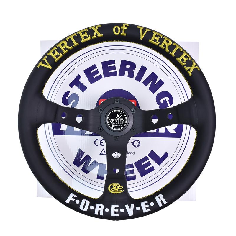 Vertex 320MM Star Embroidery Sports Steering Wheel Golden Wiring Universal Modified Steering Wheel with Forever